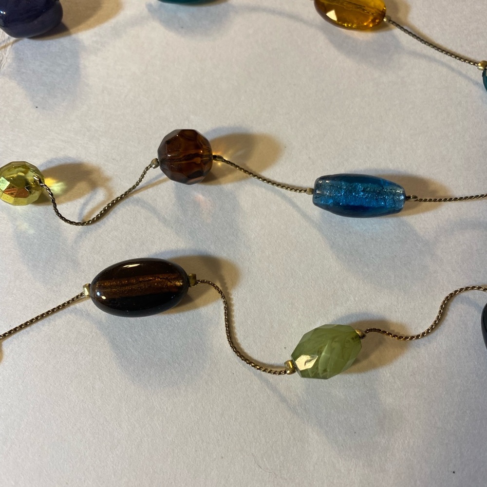 Lia Sophia, Mural Retired Necklace, Multicolored Beads, Brown, Blue, Green, Gold - Picture 5 of 7